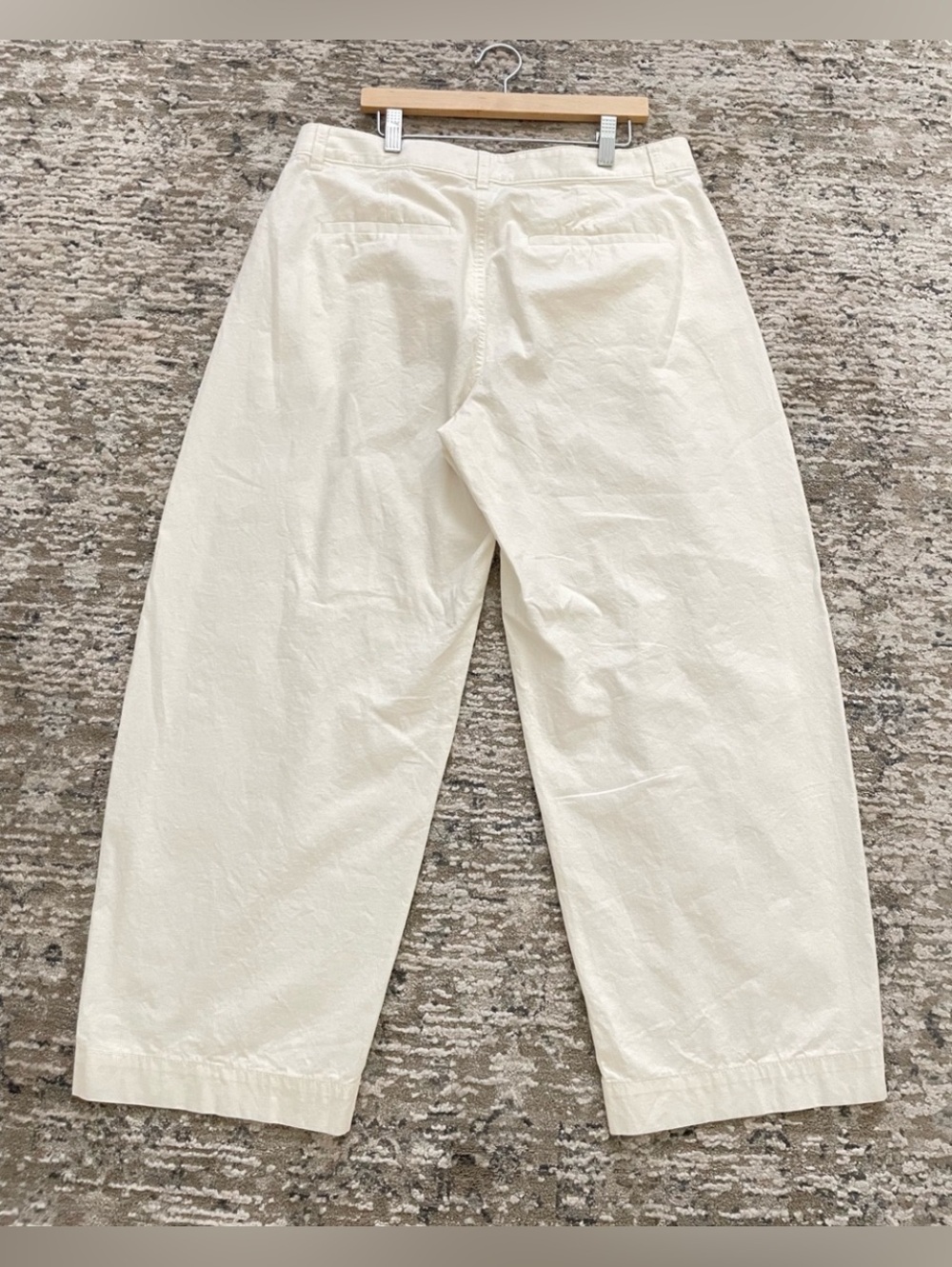 J. Crew Barrel Leg Pants Linen Blend Wide Leg Creamy White Size 29 - Picture 2 of 5